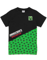 Minecraft T Shirt for Boys | Kids Creeper Character Short Sleeve Black Top | Childrens Game Merchandise 9-10 Years